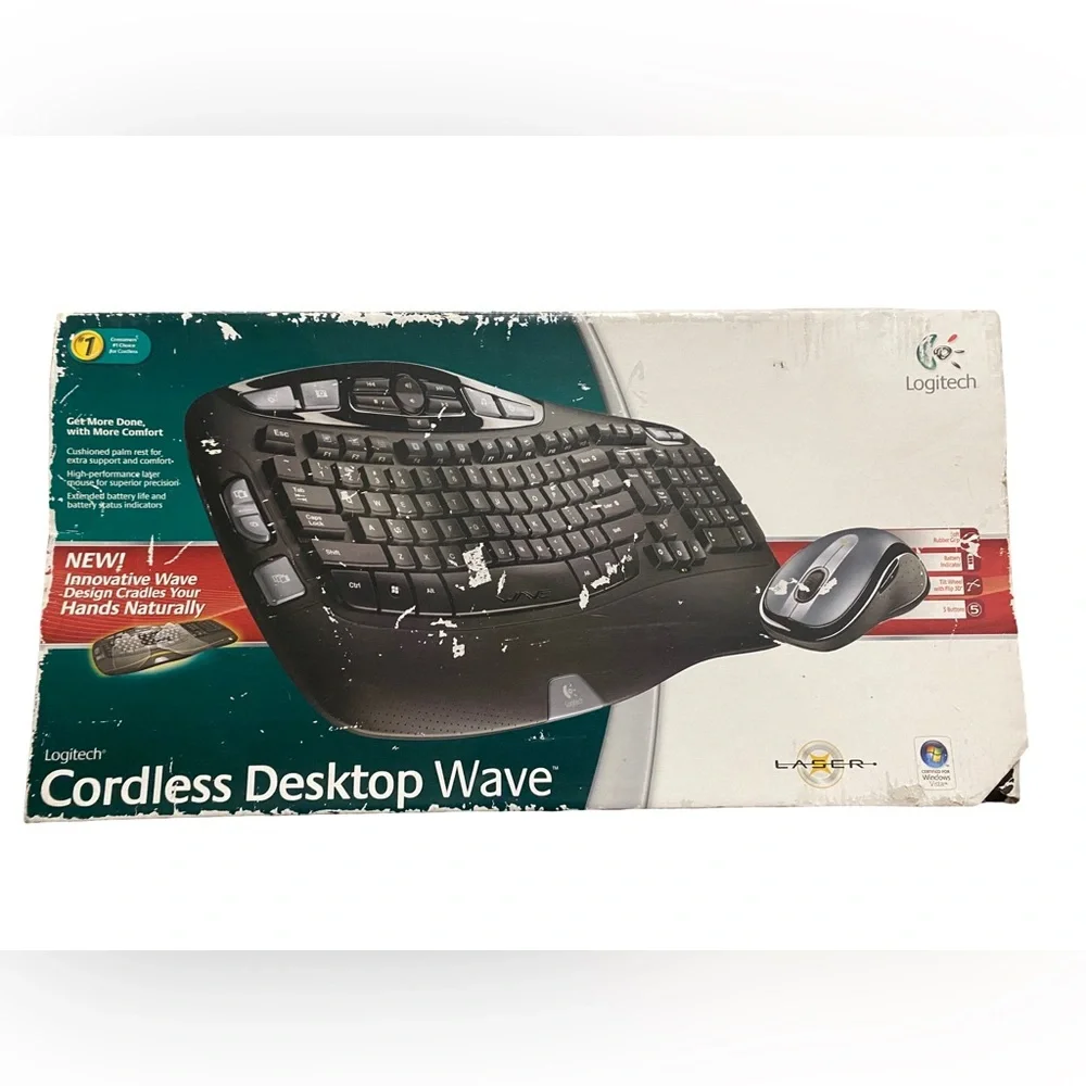 Logitech Cordless Desktop Wave Wireless Mouse & Keyboard US English (920-000264)